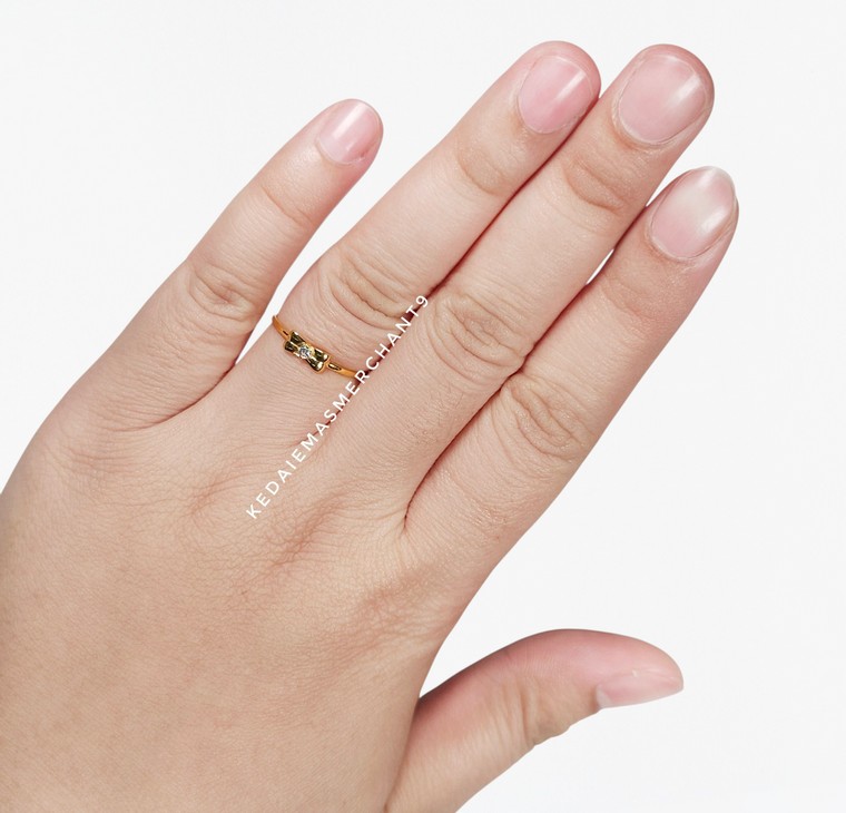 Merchant9 Cincin Emas Ribbon Permata Minimalist