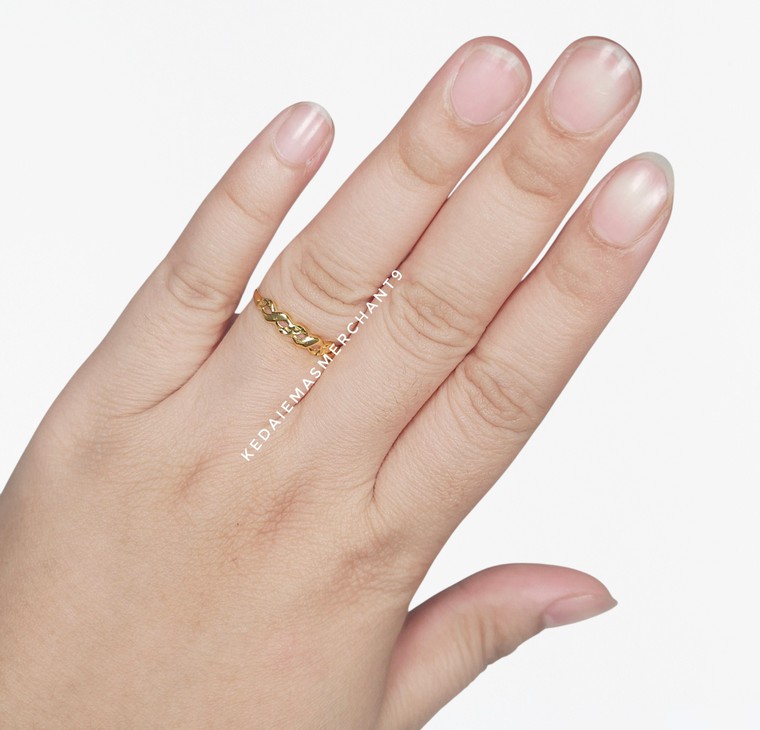 Merchant9 Cincin Emas Infinity Dimensi Polish Minimalist