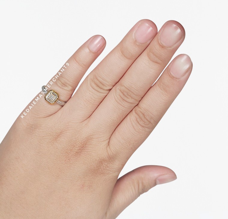 Merchant9 Cincin Emas Petak Diamond Cut 2C L:0.8CM