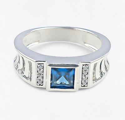 Merchant9 Cincin Perak Batu Biru Muda Echo CPBLSS