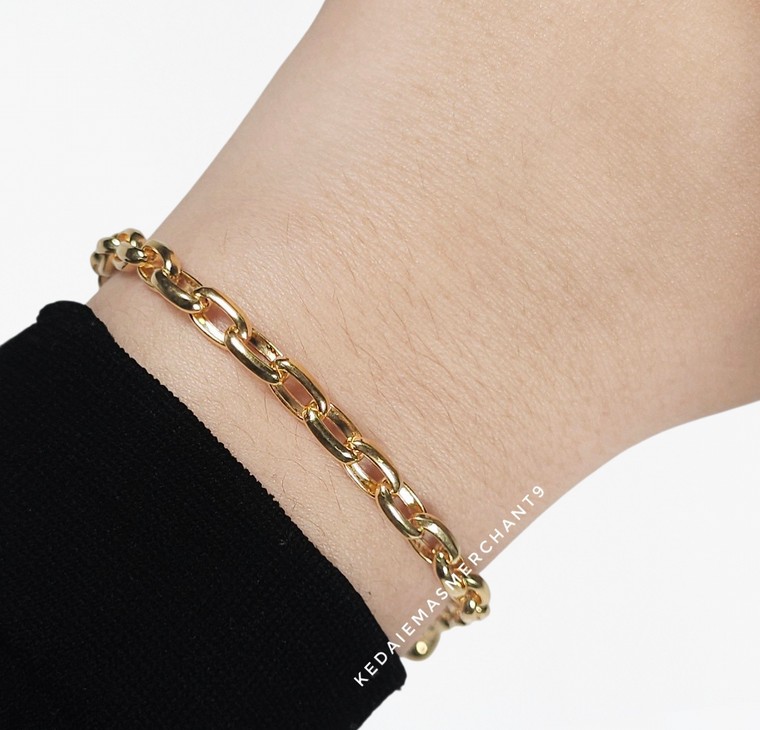 Merchant9 Rantai Tangan Sauh Oval Polish Love L:0.45CM