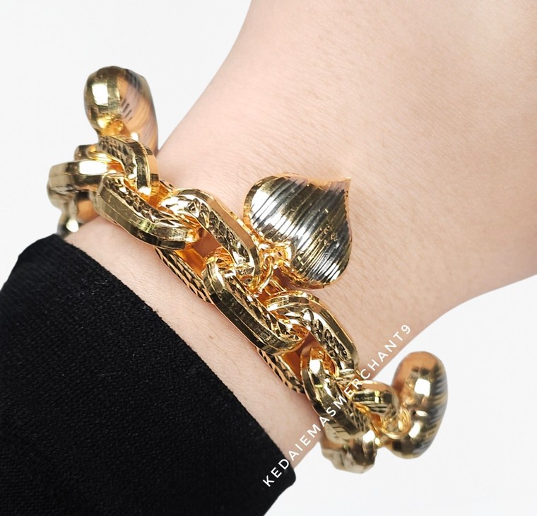 Merchant9 Rantai Tangan Sauh Dimensi Gantung Love Chrome L:1.1CM