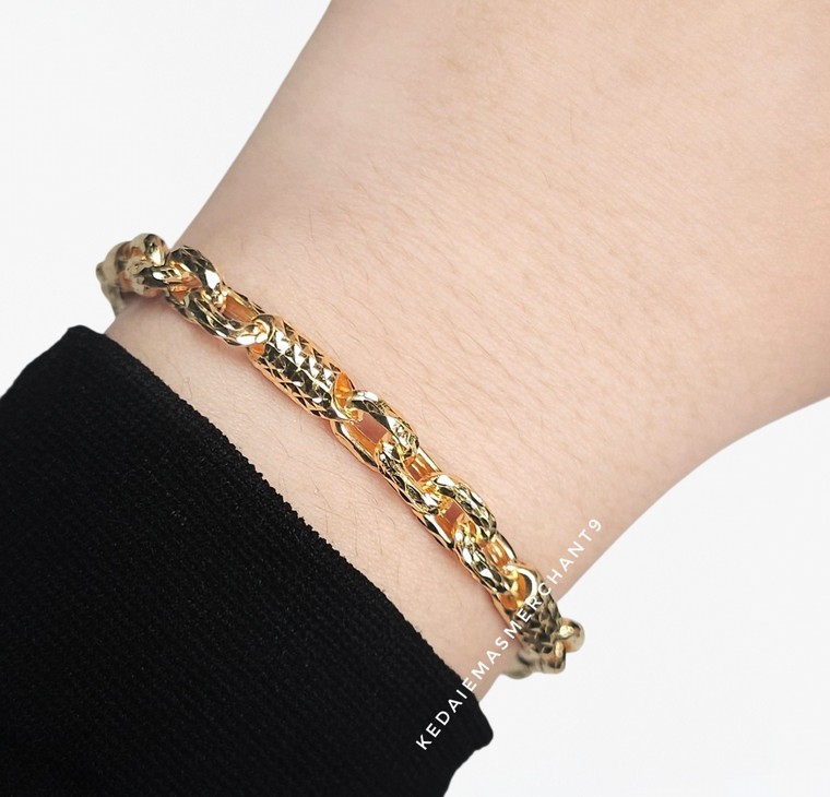 Merchant9 Rantai Tangan Sauh Buluh Dimensi Love Gantung L:0.6CM