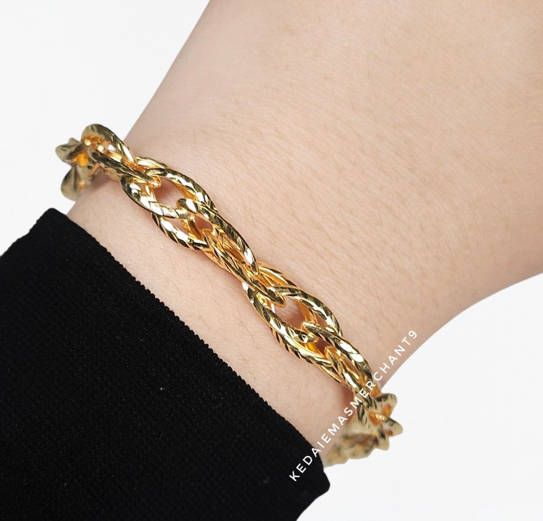 Merchant9 Rantai Tangan Sauh Double Dimensi L:0.8CM