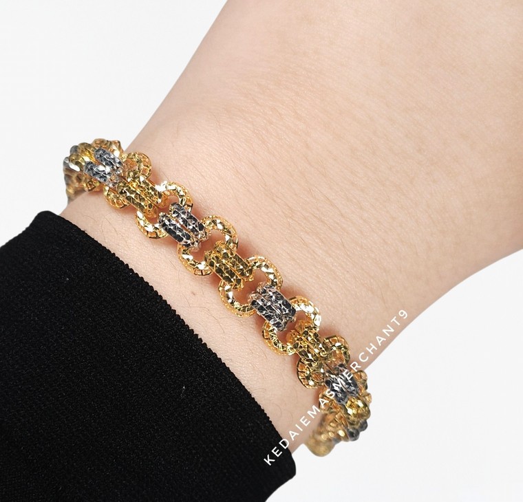 Merchant9 Rantai Tangan Double Kendi Kerawang Love Gantung 2C L:0.9CM