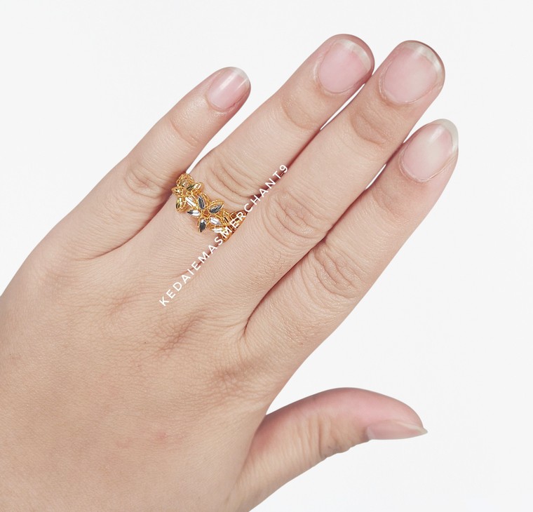 Merchant9 Cincin Emas Bunga Plumeria 2C L:1CM