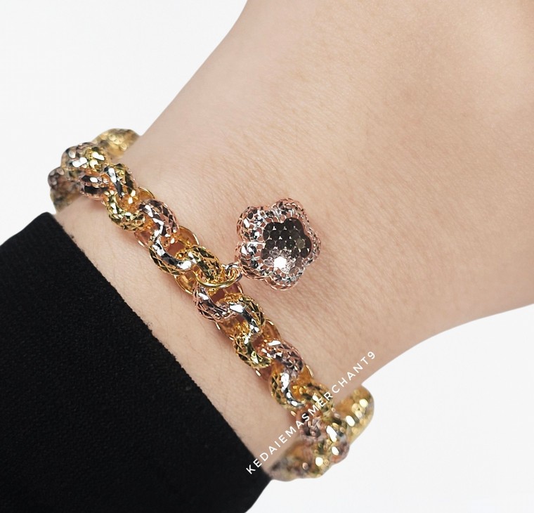 Merchant9 Rantai Tangan Kendi Gantung Honey Flower Kerawang 3C L:0.65CM