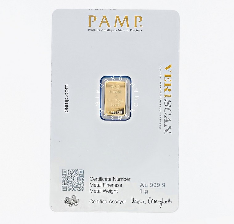 Merchant9 Gold Bar PAMP 999.9 Lady Fortuna 1g