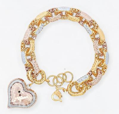 Merchant9 Rantai Tangan Sauh Petak Love Gantung Honeycomb 3C L:1.1CM