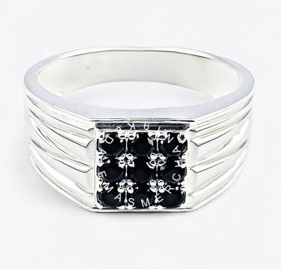 Merchant9 Cincin Perak Batu Hitam 3 Row CPLKSS