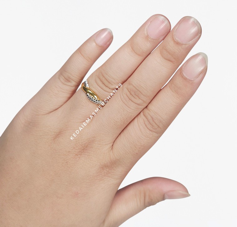 Merchant9 Cincin Emas Tocang Diamond Cut 2C L:0.5CM