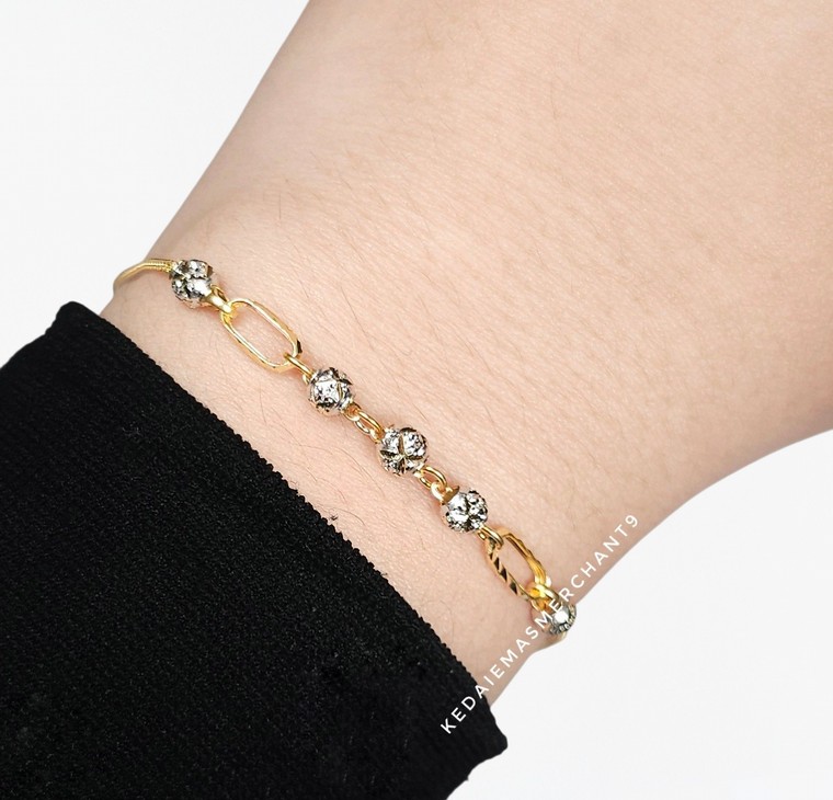 Merchant9 Rantai Tangan Choker Mesin Box Paperclip Nonagon 2C L:0.3CM