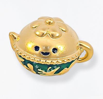 Merchant9 Beads Jellycat Teapot Green (HARD GOLD- Supper Hollow)