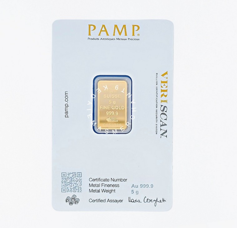 Merchant9 Gold Bar PAMP 999.9 Lady Fortuna 5g