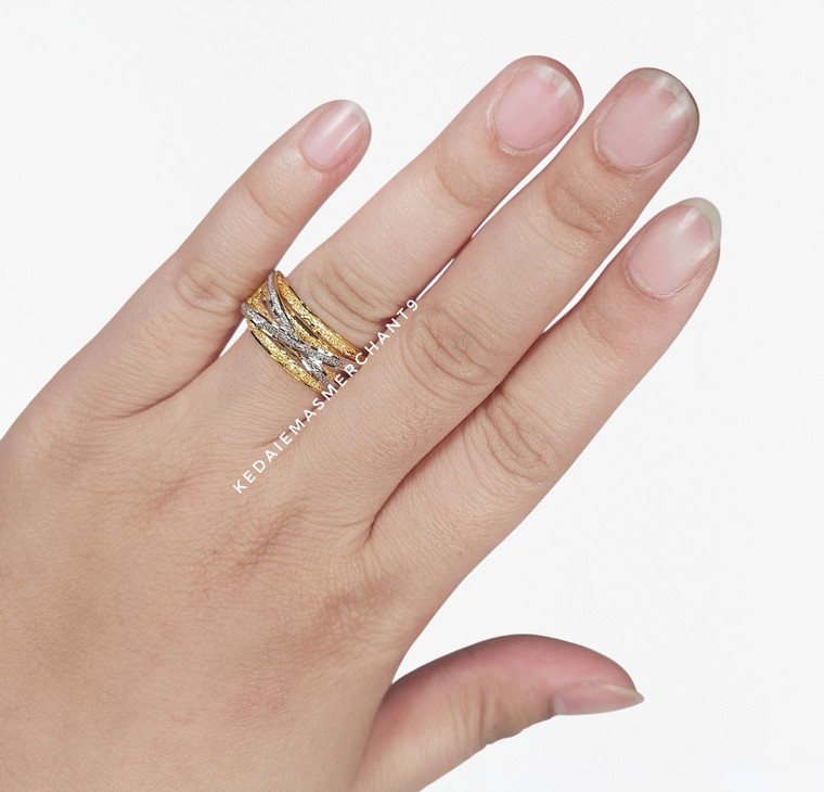 Merchant9 Cincin Emas Bella Silang Pasir 2C L:1CM
