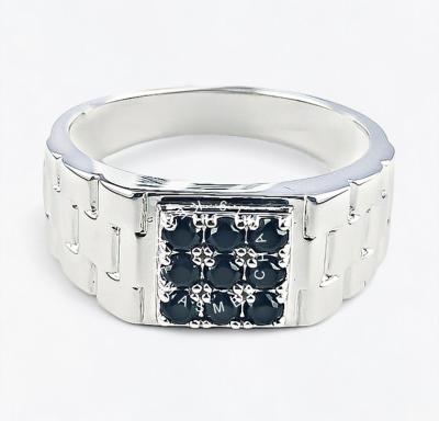 Merchant9 Cincin Perak Batu Hitam 3 Row CPLKSS