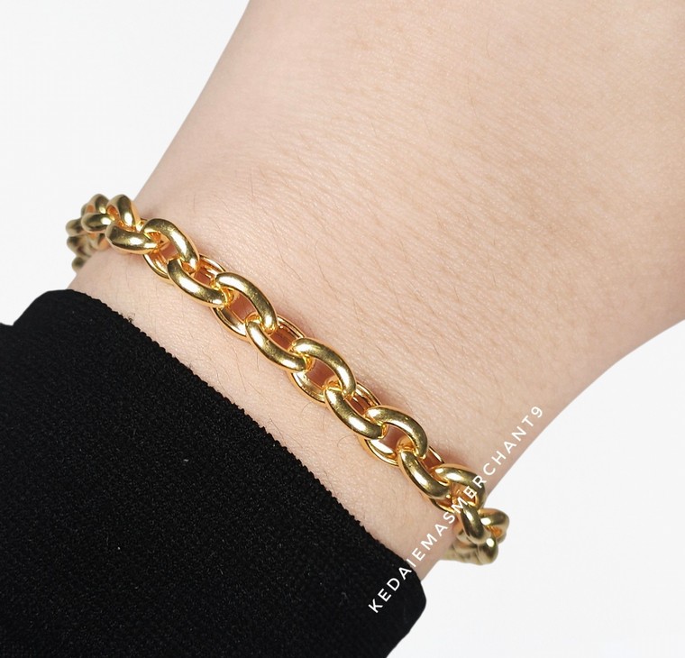 Merchant9 Rantai Tangan Sauh Oval Polish L:0.6CM