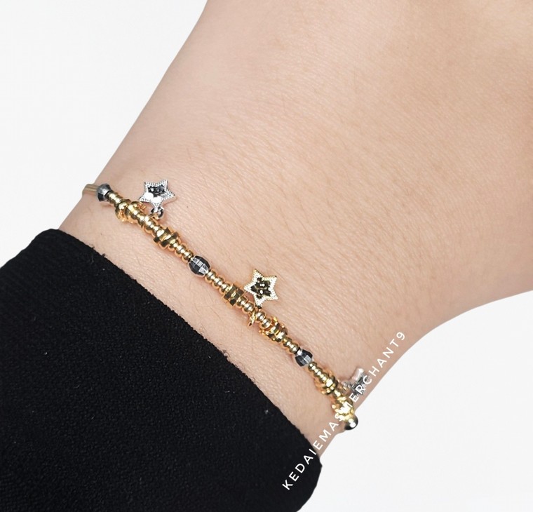 Merchant9 Rantai Tangan Mesin Bola Bintang Minimalist 2C L:0.3CM