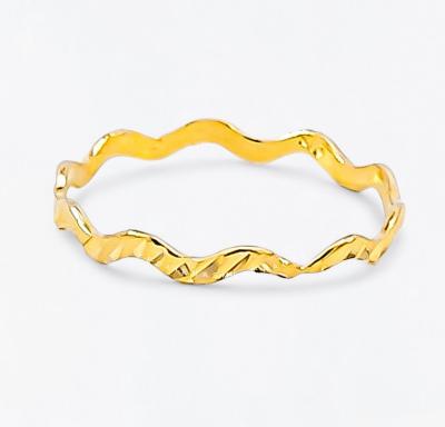 Merchant9 Cincin Emas Wave Dimensi Minimalist Padu