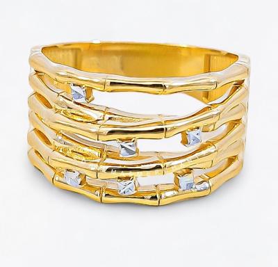 Merchant9 Cincin Emas Bamboo 6 Layer Cube Diamond Cut 2C L:1.2CM