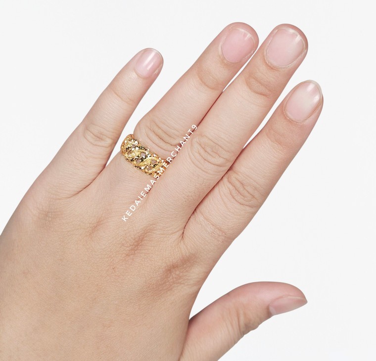 Merchant9 Cincin Emas Gajah Pasir Dimensi L:0.8CM