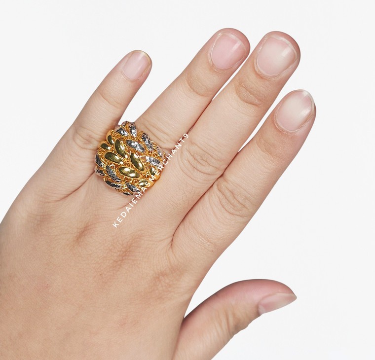 Merchant9 Cincin Emas Tocang Kerawang Polish 2C L:2.2CM