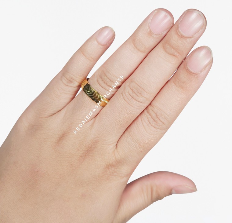 Merchant9 Cincin Emas Belah Rotan Snake Skin L:0.55CM