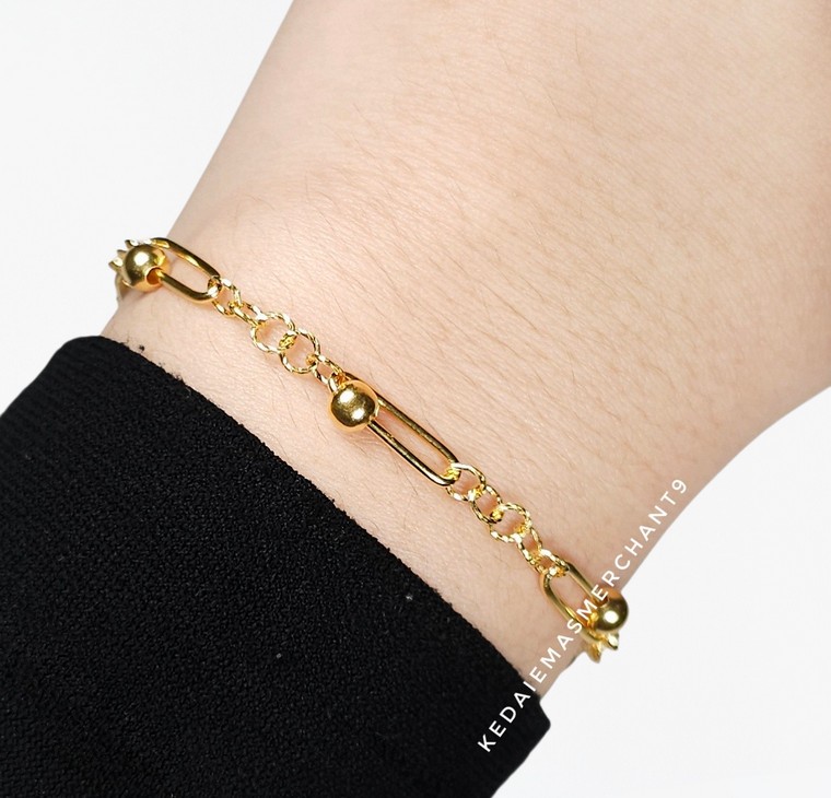Merchant9 Rantai Tangan Paperclip Kendi Pearl Minimalist L:0.35M