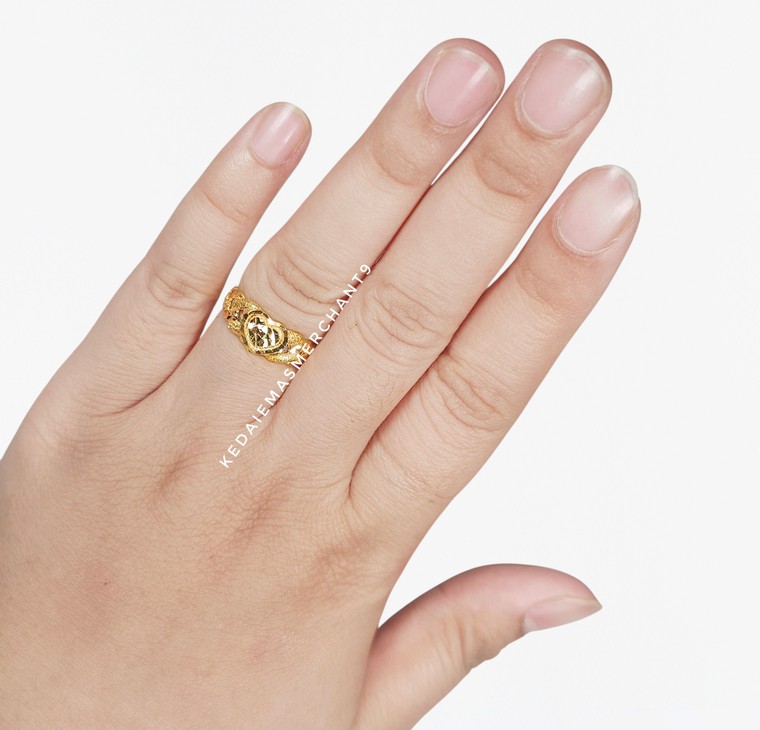 Merchant9 Cincin Emas Gajah Pasir Love L:0.75CM