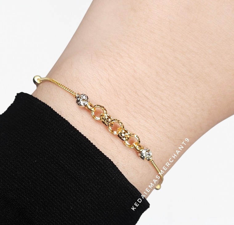 Merchant9 Rantai Tangan Choker Mesin Box Kendi Nonagon 2C L:0.45CM