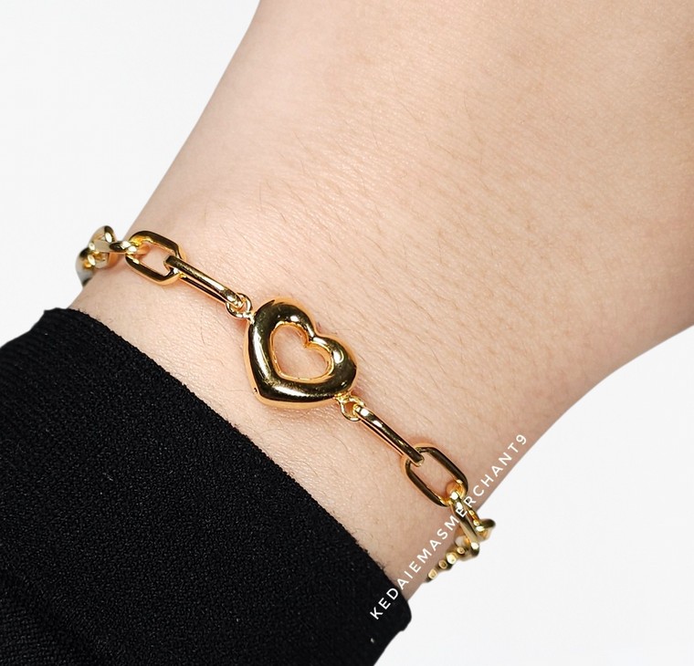 Merchant9 Rantai Tangan Paperclip Choker Love L:1CM