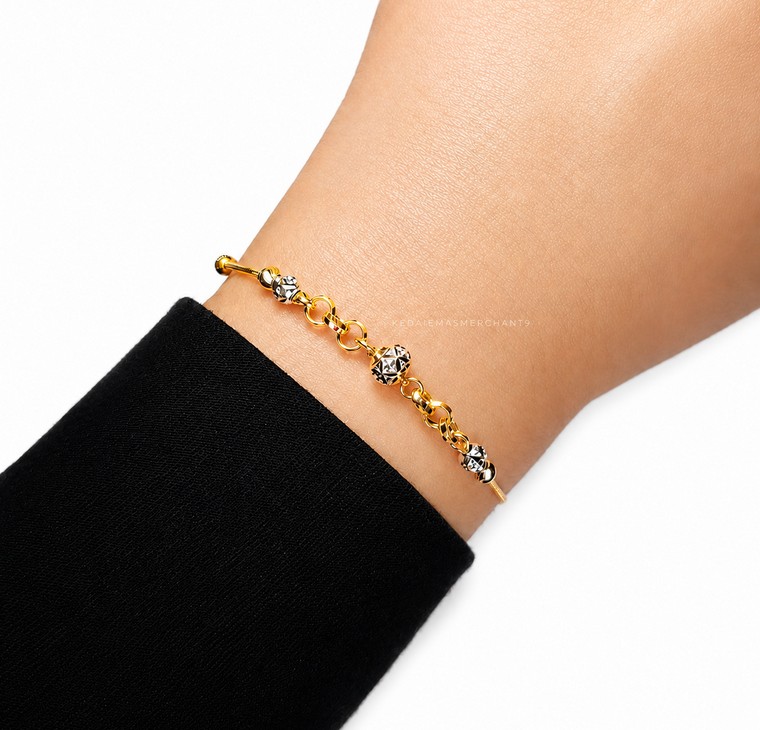 Merchant9 Rantai Tangan Choker Mesin Box Kendi Nonagon 2C L:0.5CM