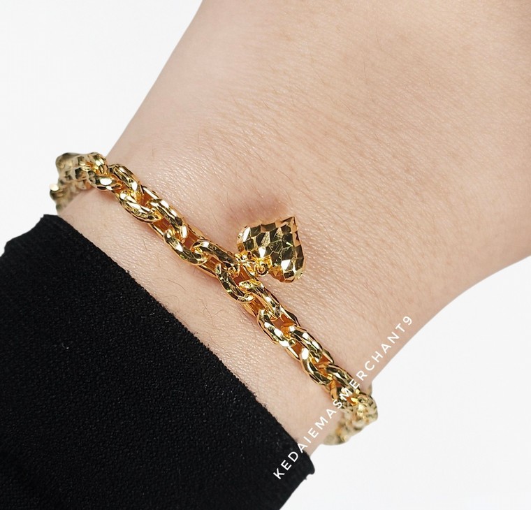 Merchant9 Rantai Tangan Sauh Dimensi Gantung Love L:0.5CM