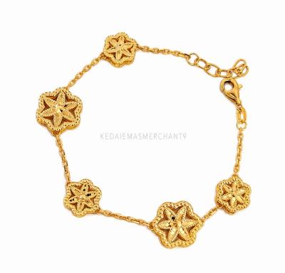 Merchant9 Rantai Tangan Sauh 5 Bunga Honeycomb L:1.2CM