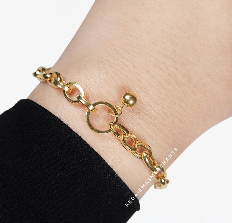 Merchant9 Rantai Tangan Sauh Oval Ring Loceng L:0.5CM