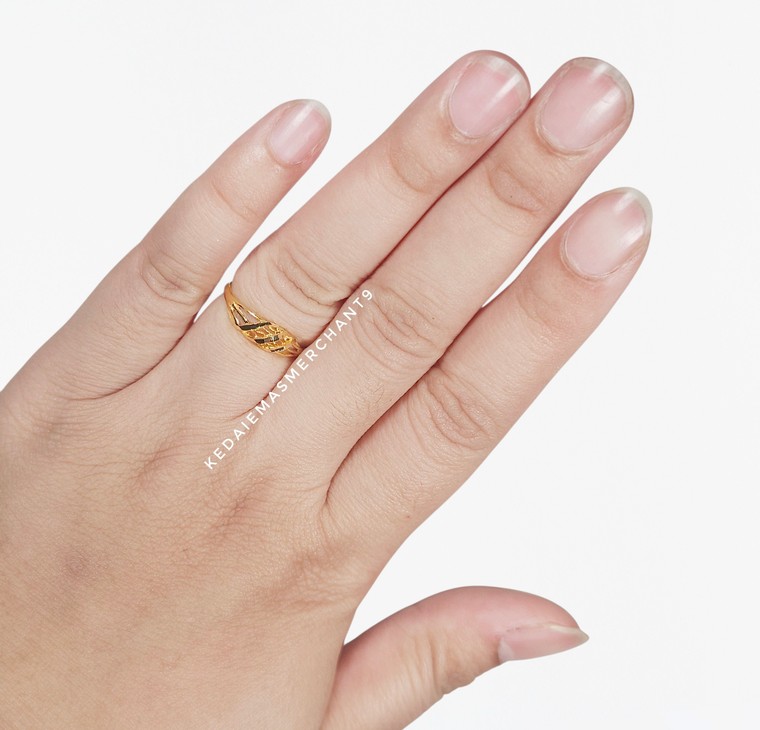 Merchant9 Cincin Emas Wave Lintah Dimensi L:0.45CM