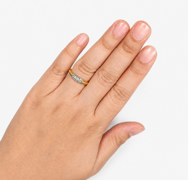 Merchant9 Cincin Emas Lintah Twist Diamond Cut 2C L:0.4CM