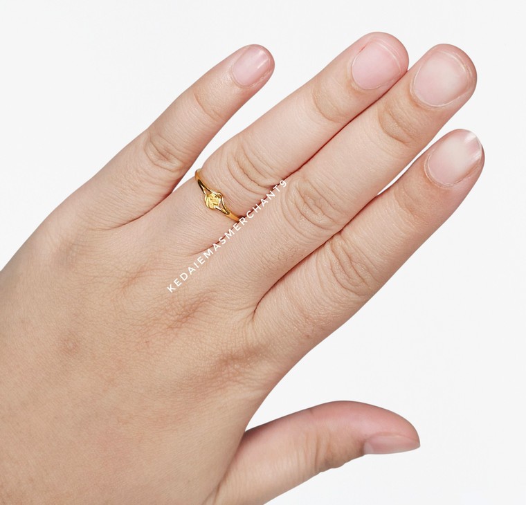 Merchant9 Cincin Emas Leaf Matte Minimalist