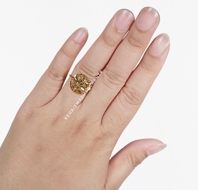 Merchant9 Cincin Emas Bulat Butterfly