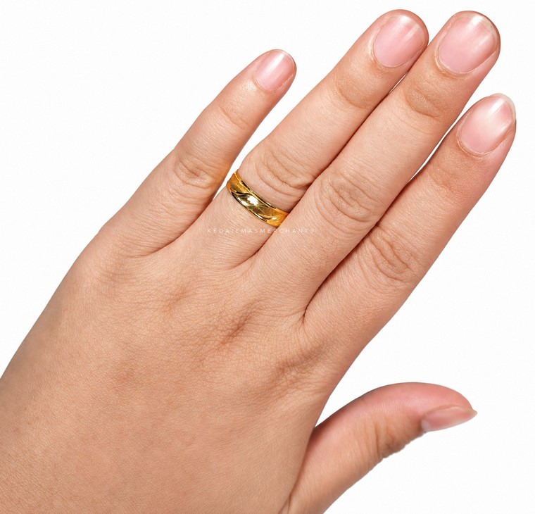 Merchant9 Cincin Emas Belah Rotan Wave