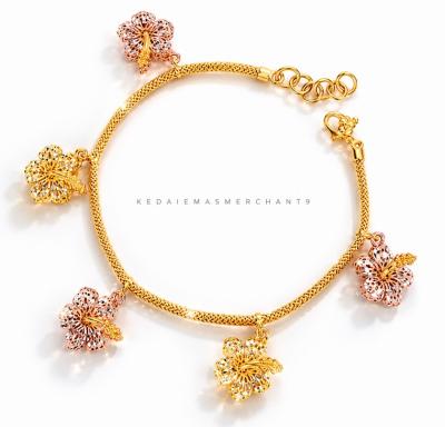 Merchant9 Rantai Tangan Belut Gantung Hibiscus Kerawang 3C L:0.2CM