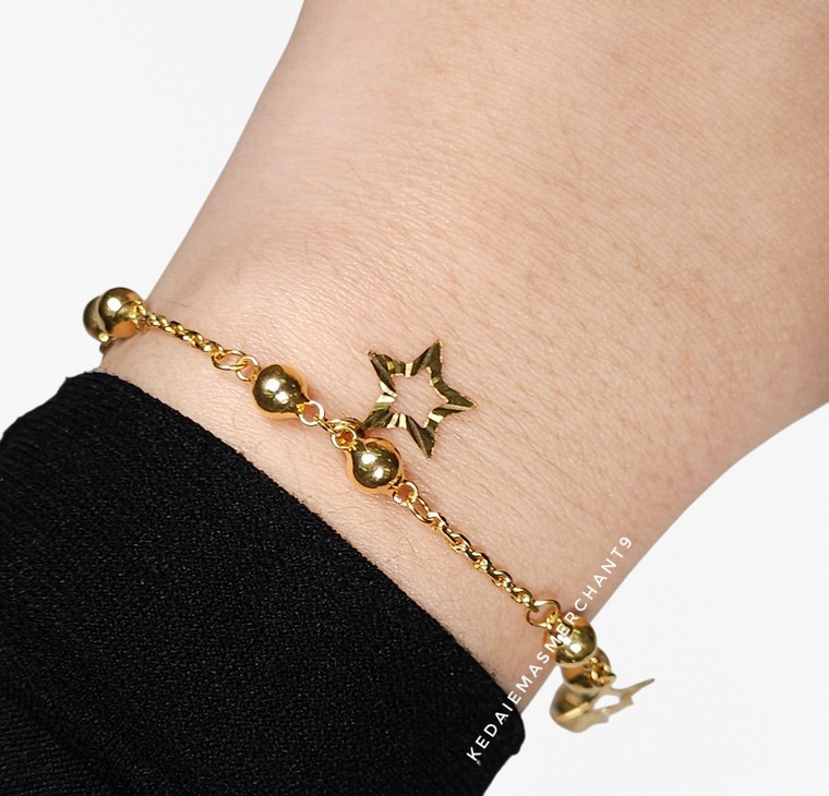 Merchant9 Rantai Tangan Sauh Pearl Gantung Star Dimensi