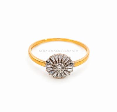 Merchant9 Cincin Emas Sunflower Diamond Cut Minimalist 2C