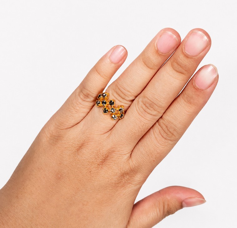 Merchant9 Cincin Emas Louise Diamond Cut 3 Layer L:1.1CM