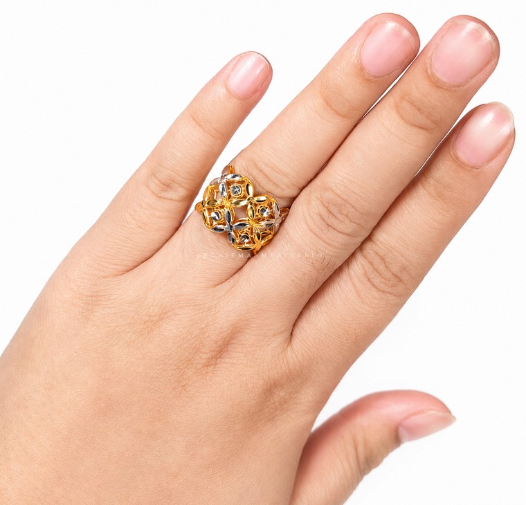 Merchant9 Cincin Emas Bunga Tanjung 2C 2L L:1.5CM