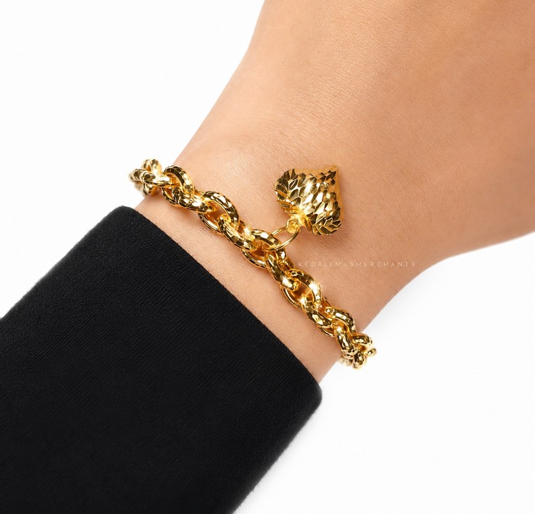 Merchant9 Rantai Tangan Sauh Oval Dimensi Gantung Love L:0.6CM