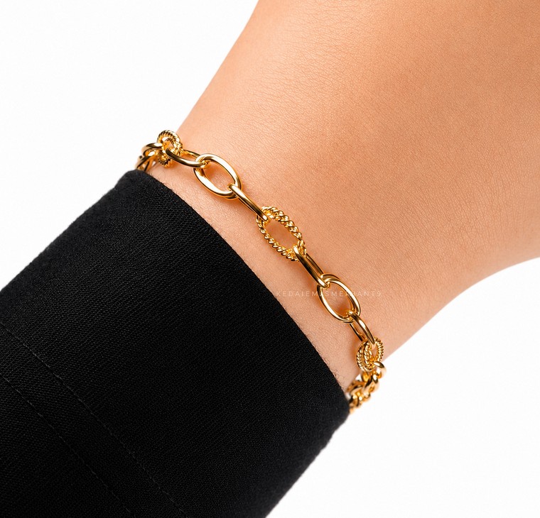 Merchant9 Rantai Tangan Sauh Rope Polish Double L:0.45CM