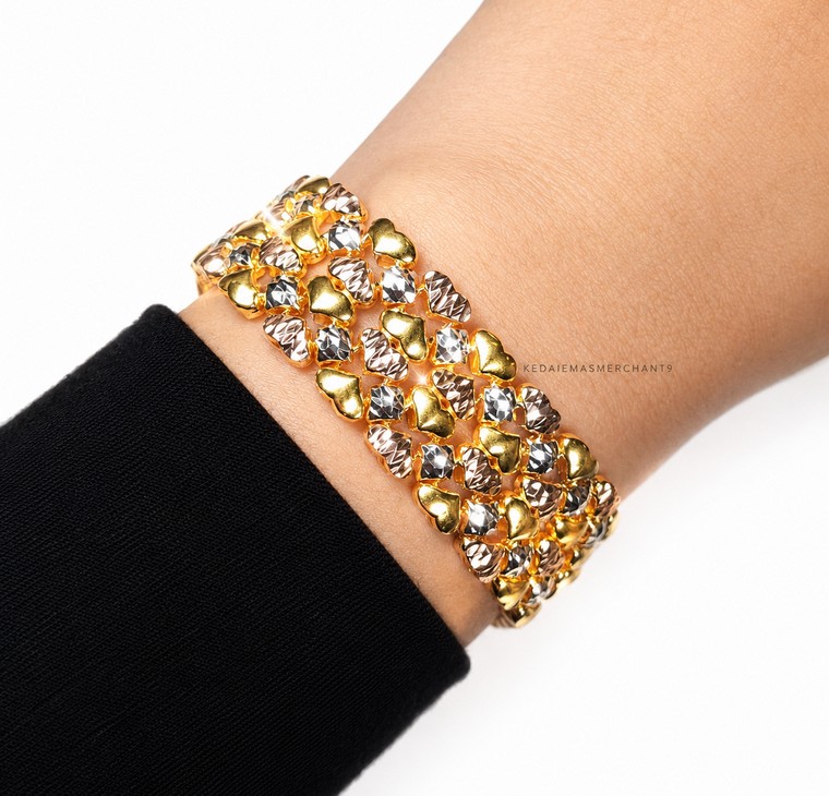 Merchant9 Rantai Tangan Love Polish Dimensi 3C 4 Layer L:1.8CM (KLIP PETAK)