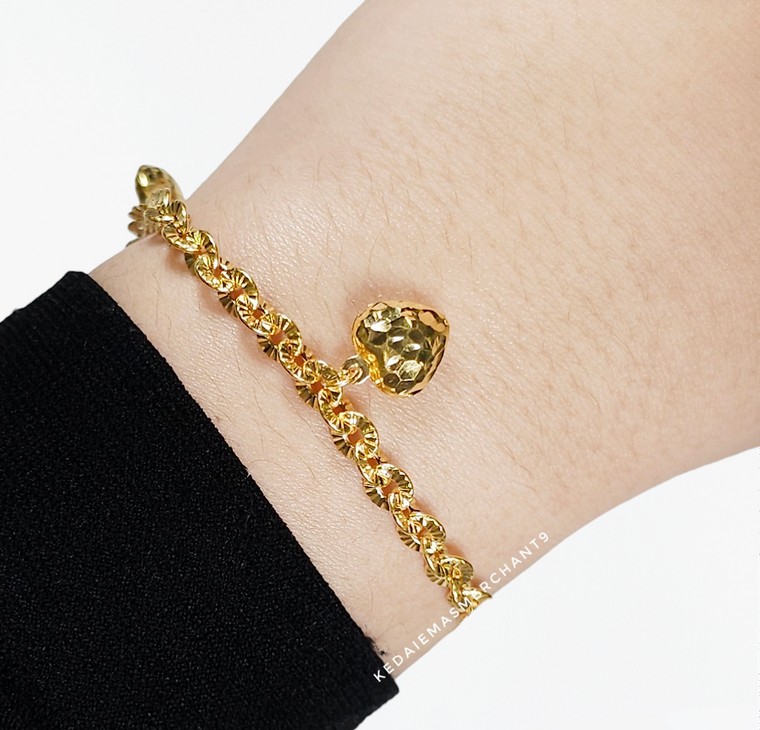 Merchant9 Rantai Tangan Polo Gantung Love 3 L:0.4CM