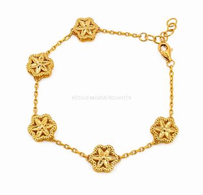 Merchant9 Rantai Tangan Sauh 5 Bunga Honeycomb L:0.9CM